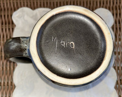Mara of Mexico Stoneware Mug PEACE Sign Symbol Red Heart Handmade Hand Painted