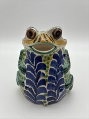 GTO Gorky Gonzales Mexican Folk Art Frog Creamer Pitcher Blue Green 5.25×6