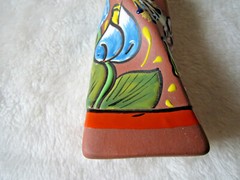 CERAMEX ADOBE MODERN 8.5″ VASE MEXICAN TERRACOTTA POTTERY ART HAND PAINTED