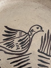 Tzintzuntzan Pottery Plate Michoacán Mexico Hand Painted Single Bird Unsigned