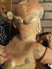 14″ Western Mexico Pre-Classic Style Reproduction Clay Warrior Figure (Modern)