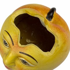 Vintage C. EL MEX Anthropomorphic Fruit Face Candle Set of 3 Mexico Folk Art