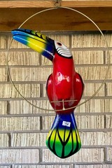 Talavera Bird Handmade Toucan Parrot Ceramic Mexican Pottery Hanging Patio Decor