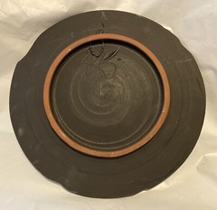 Jim James Kemp Art Pottery 10” Post Modern Wall Hanging Signed Pink Blue (040)