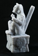 Aztec Xochipilli Death Whistle God of Ecstasy Art & Music White Marble PLA 3D