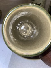 Set Of Six Mexican Pottery Tumblers /bud Vase Hand painted Floral (See Pictures