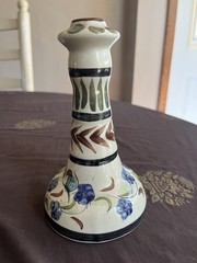 Mexico Tonala Pottery Floral Signed Candle Stick Single Holder
