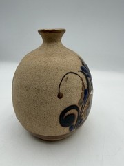 Vintage Floral Flower Tonala Mexico Folk Art Pottery Vase Signed Z Mex ZMex