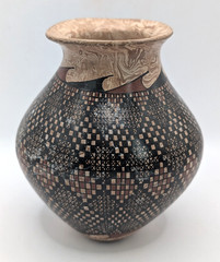 Handmade Lazaro Ponce Signed Mata Ortiz Geometric Polychrome Pottery Bowl Vase