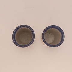 Tonala Mexican Pottery Dolphin Shot Glasses Set of 2 Signed Mexico C.O.