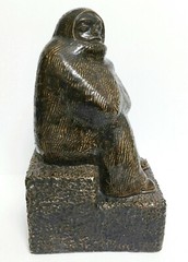 sgd AT MEXICO modernist art pottery sculpture seated peasant woman Zuniga style