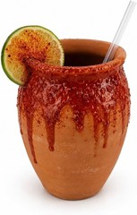 Handcrafted Lead-Free Clay Cup Set of 4 – Modern Barrel Design for Cold Drinks