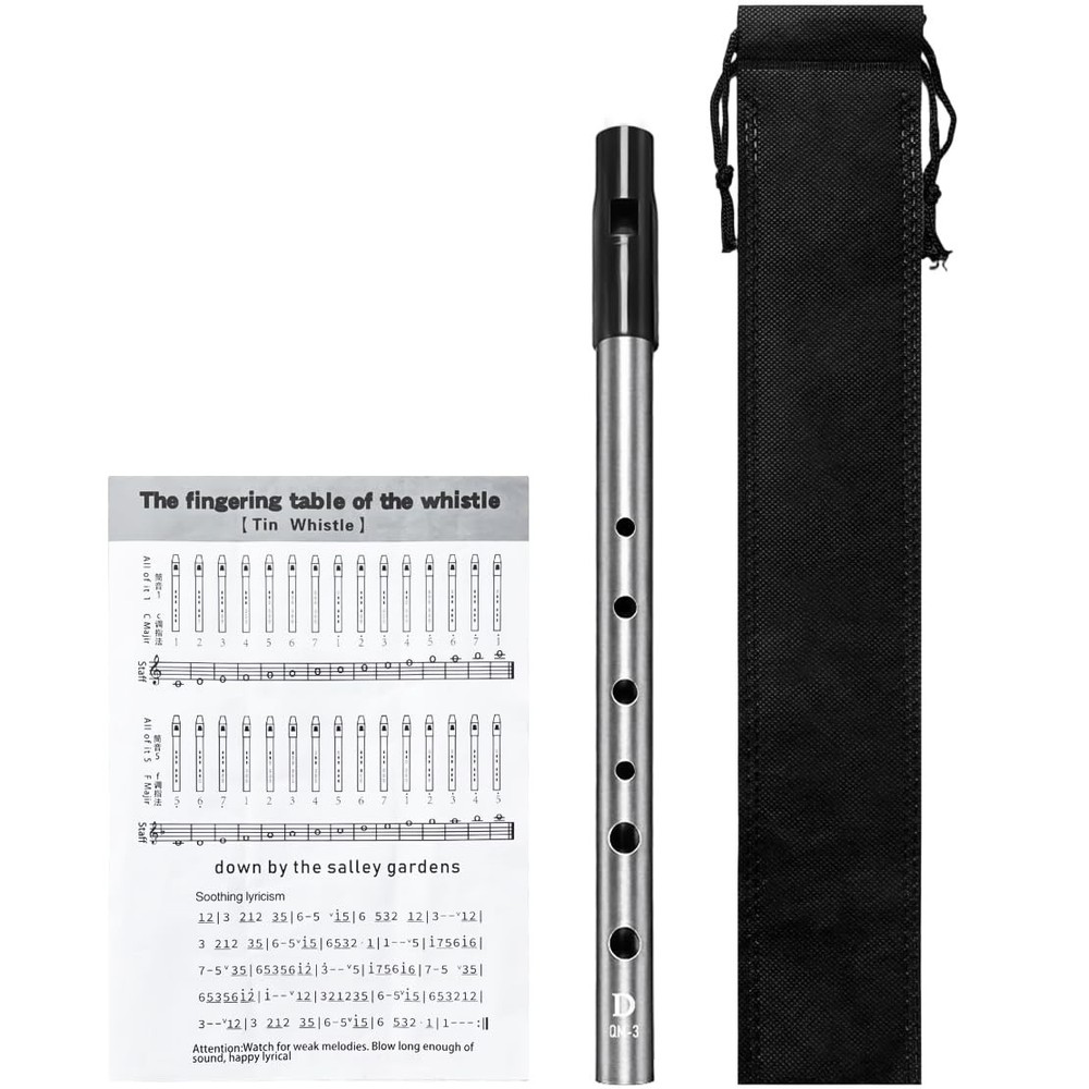 1 PCS Irish Tin Whistle Key Of D Silver Sound Penny Whistle Instrument