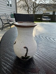 Vintage Handmade Tonala Mexican Folk Art Pottery Sandstone 4 Inch Vase