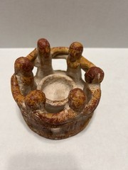 Mexico Aztec Handmade Clay Pottery “Circle Of Friends” 6 person Candle Holder