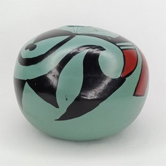 VTG 1950s Manuel Olivas Mata Ortiz Green & Black Paquime Pottery Jar New Arrival