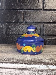 Trinket box Pottery from Mexico By Art Soly Mar. Vibrant Tones w/Classic Look