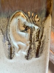 Rodolfo Padilla Coffee Mug Cup Stoneware Art Pottery Tan Kokopelli Man Single