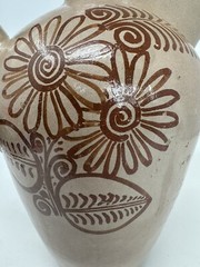 Vintage Handmade Tlaquepaque 1930’s Mexican Art Pitcher Mexican Folk Art Pottery