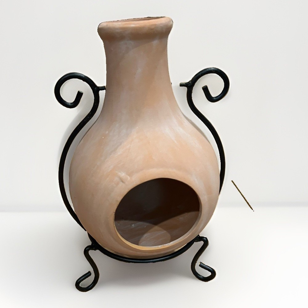 Mini Terracotta Chiminea Tabletop Candle Holder Mexican Clay Pottery Stand