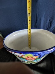 Talavera ceramic flower pot from Mexico.