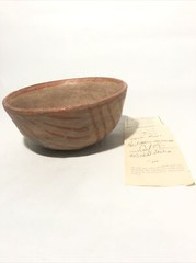 Pre-Classic 100-300 AD Nynte Pottery Bowl w. Red Painted Design.6”Rx3”T -Museum