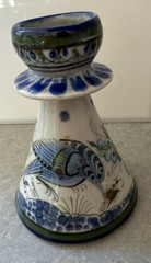 Ken Edwards Tonala Candle Holder Single Mexico Folk Art Signed KE Vintage Ht. 4″