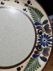 Vintage Netzi Pottery Sandstone Tonala Plate Floral – Signed