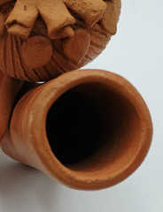 Vintage Oaxaca Terra Cotta Laying Angel Tabletop Candle Holder Adorable