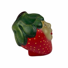 Vintage C. EL MEX Anthropomorphic Fruit Face Candle Set of 3 Mexico Folk Art