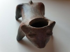ANCIENT MUSEUM PRE-COLUMBIAN/ PRECLASSIC MAYAN ARCHEOLOGY ARTIFACT POTTERY DOG