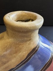 MCM Design by Mara Decanter Vase Bottle Hand Painted Art Pottery Mexico +Stopper