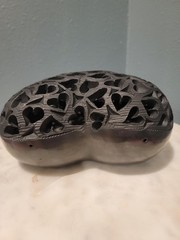 Hanging Barro Negro Black Clay Pottery Heart figurine
