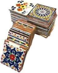 Handmade Mexican Talavera Tile Mix – 10 lbs of Unique Designs