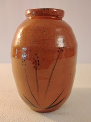 Vintage Mid-Century Modern Hand Painted Ceramic Pottery Vase With Signature 7″