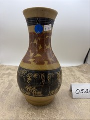Vintage Art Pottery Floral Mexican Folk Art Vase 9” Tall