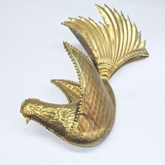 Embossed pressed brass flying bird dove 3D hanging folk art 12″ x 6″ x 7″