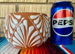 Mexican Ceramic Flower Pot Planter Folk Art Pottery Handmade Talavera #2
