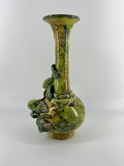 Vtg Ceramic Pottery Mexican Single Bud 3D Lemon Lime Vase