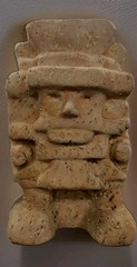 Mid Century Modern MCM Aztec Statue Terra Cotta Clay Figure 10.5″ Tall