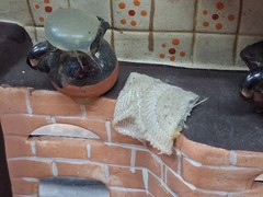 Mexican Bique Kitchen Traditional Diorama Miniature Pottery Folk Art Ceramic Vtg