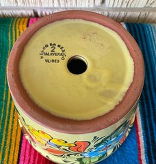 Lg Mexican Ceramic Flower Pot Planter Folk Art Pottery Handmade Talavera L#9