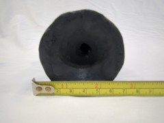 Vintage Oaxaca Mexico Black Pottery Clay Angel Candle Holder 7.5” Tall