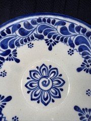 Talaveta Bowl Hand Painted Mexican Ceramic Blue White Mexico D’casa 6”