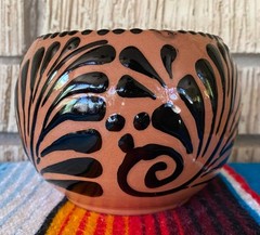 Mexican Ceramic Flower Pot Planter Folk Art Pottery Handmade Talavera #4