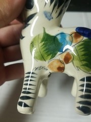 Tonala Mexican Folk Art Pottery Donkey Burro Floral Figurine 5.5”