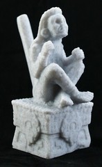 Aztec Xochipilli Death Whistle God of Ecstasy Art & Music White Marble PLA 3D