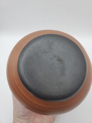 Mexican Clay Pottery Vase Vintage Glazed Green Inside