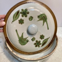 Tonala Mexico Ken Edwards El Palomar Green Bird Butterfly 3qt Covered Casserole