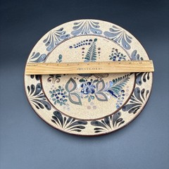 VTG 70’s TONALA Mexican Folk Art Pottery Plate Hand Painted Bird & Floral 12”